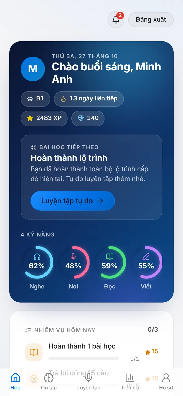 Trang chủ trên điện thoại
